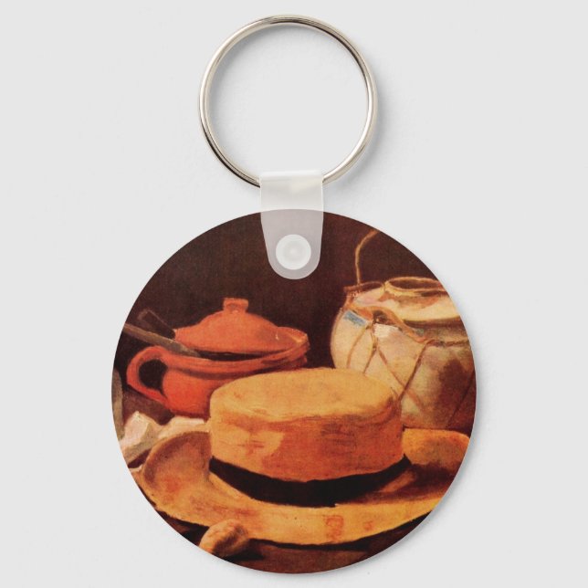 Porte-clés Nature morte Chapeau de paille jaune par Vincent v (Recto)