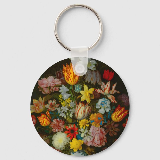 Porte-clés Nature morte de fleurs dans un vase Wan-Li (Recto)