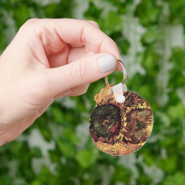 Porte-clés Nature morte Deux tournesols coupés par Vincent va (main)