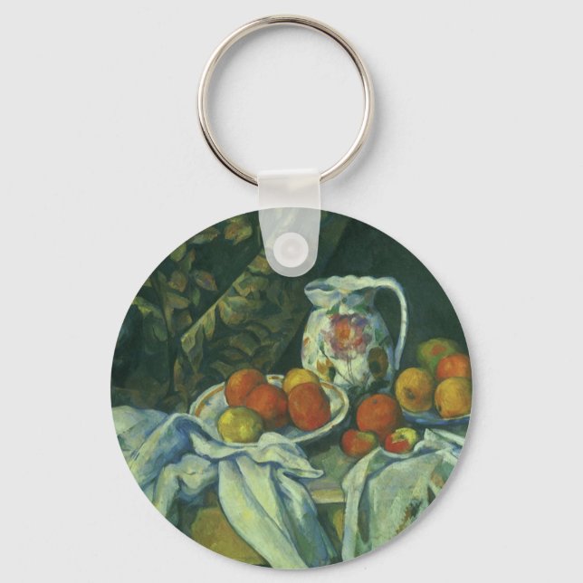 Porte-clés Nature morte, rideau et pichet par Paul Cezanne (Recto)