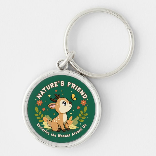 Porte-clés Nature's Friend Cute Fawn Woodland Animal (Devant)