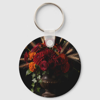 Porte-clés Natures mortes florales de Dahlia et Roses de Bour