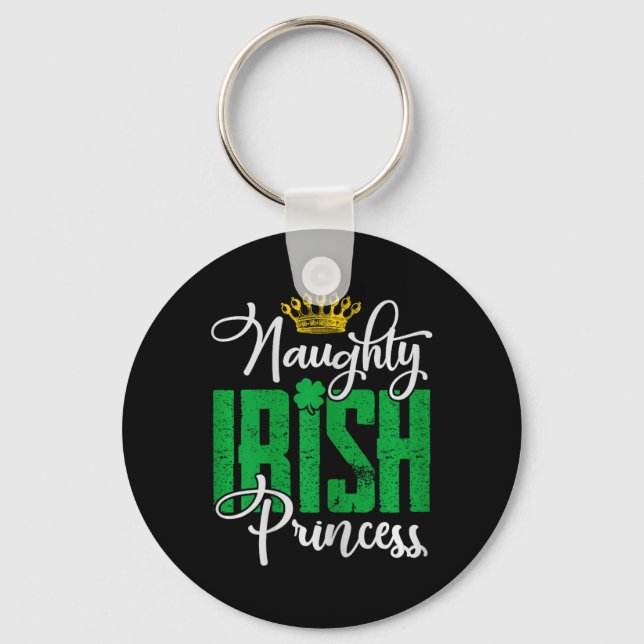 Porte-clés Naughty Irish Princess St Patrick's Day Irlande (Recto)