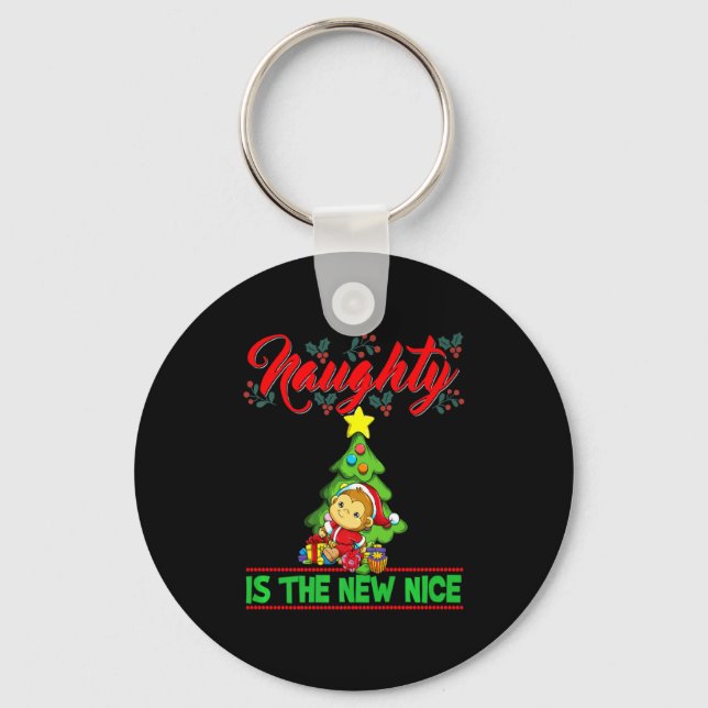 Porte-clés Naughty Is The New Nice Christmas Santa Xmas Premi (Recto)
