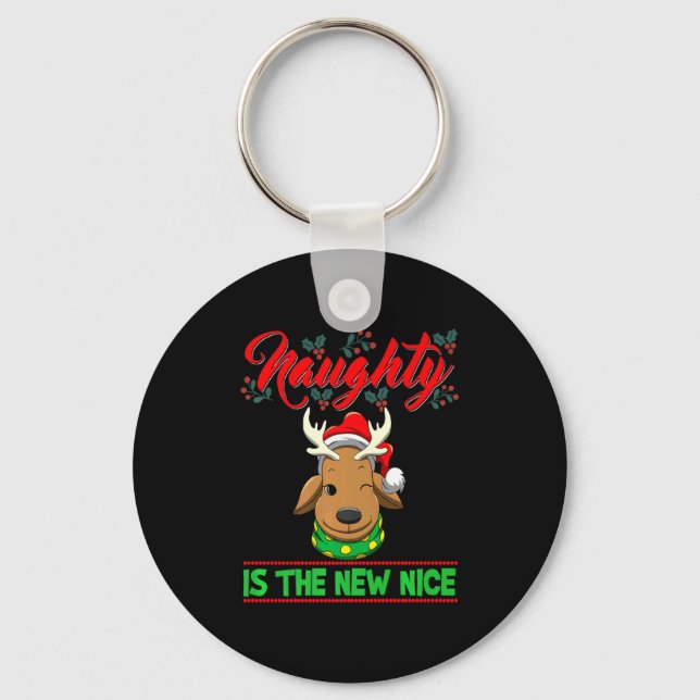 Porte-clés Naughty Is The New Nice Christmas Santa Xmas Premi (Recto)