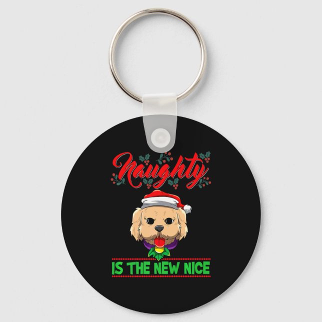 Porte-clés Naughty Is The New Nice Christmas Santa Xmas Premi (Recto)