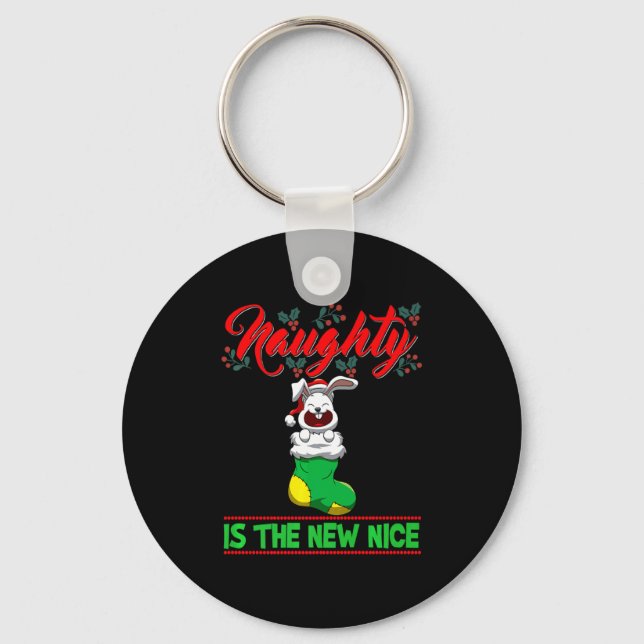 Porte-clés Naughty Is The New Nice Christmas Santa Xmas Premi (Recto)