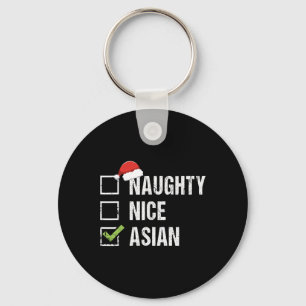 Porte-clés Naughty Nice Asie asiatique Santa Hat Cadeau de No
