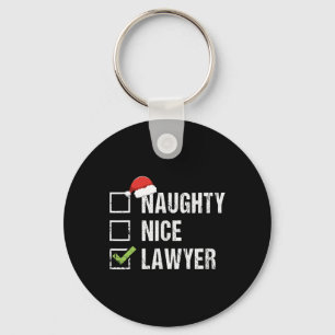 Porte-clés Naughty Nice Avocat Santa Hat Law Cadeau de Noël