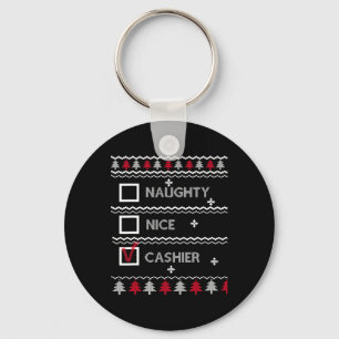 Porte-clés Naughty Nice Caissier Festif Hiver Vilain Noël