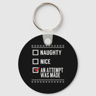 Porte-clés Naughty Nice Une Tentative A Été Faite - Christmas