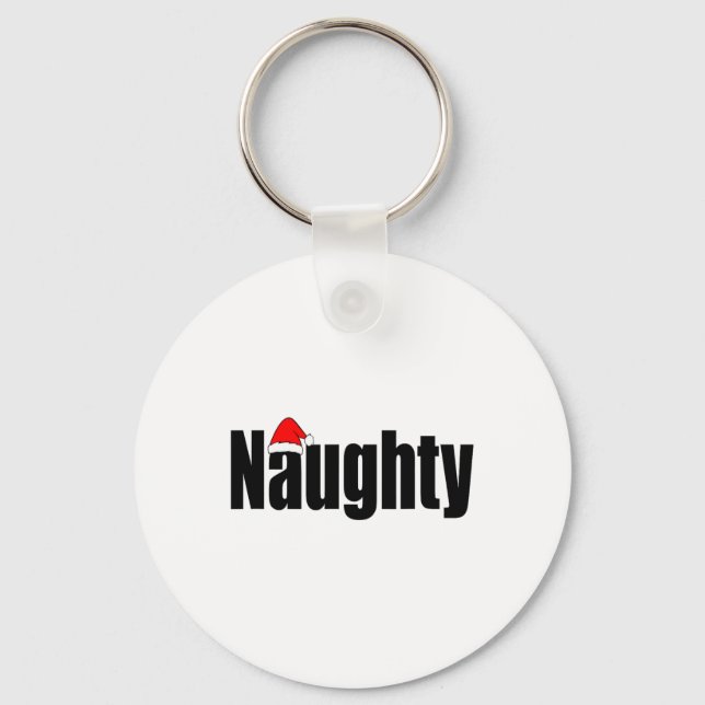 Porte-clés Naughty Ou Nice Drôle Correspondant Famille De Noë (Recto)