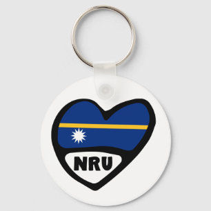 Porte-clés Nauru Code Pays Drapeau Clavier Coeur, NRU