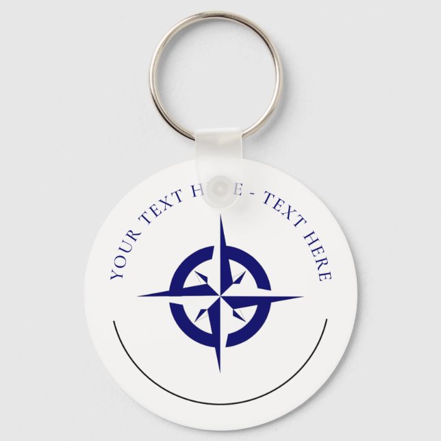 Porte-clés Nautical Blue Compass Keychain (Recto)