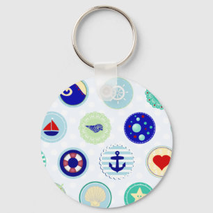 Porte-clés Nautical Blue Sailor Pattern