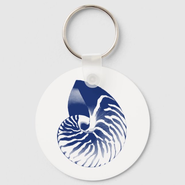 Porte-clés Nautilus shell - navy blue and white (Recto)