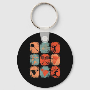Porte-clés Navette Retro Vintage Badminton Joueur Badminton B