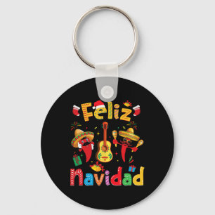 Porte-clés Navidad Mexican Fiesta Hot Pepper Guitare Partie N