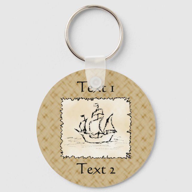 Porte-clés Navire pirate. (Recto)