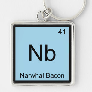 Porte-clés Nb - Tee du symbole de l'élément de chimie du baco