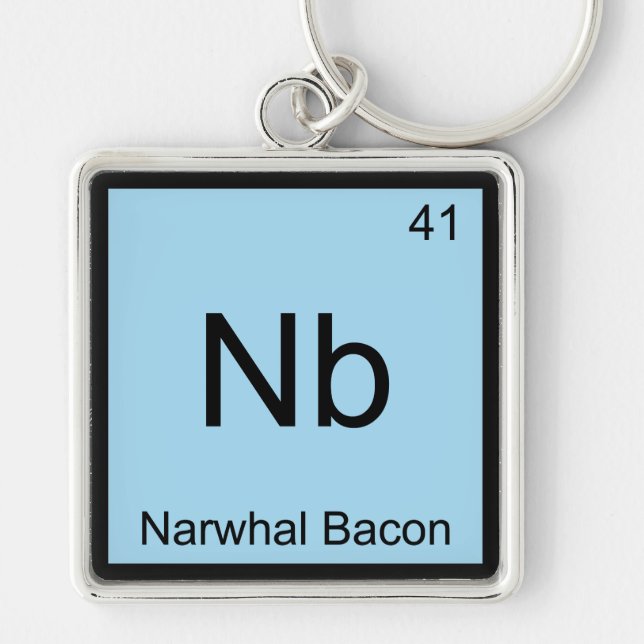 Porte-clés Nb - Tee du symbole de l'élément de chimie du baco (Devant)