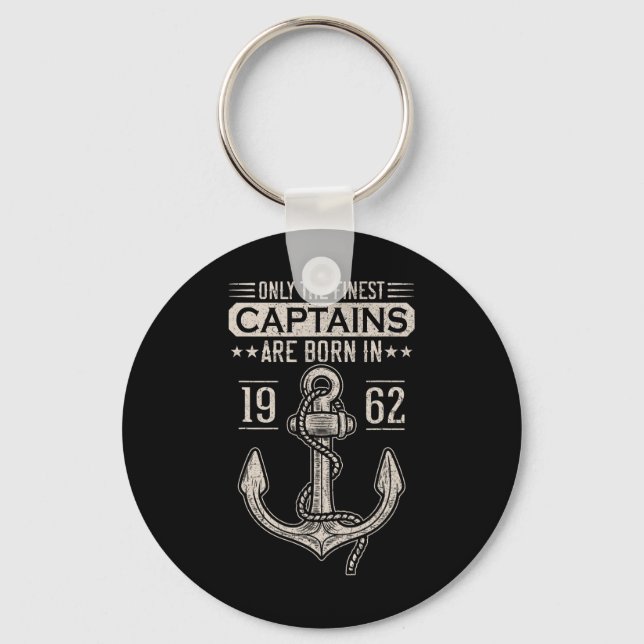 Porte-clés Né en 1962 60 ans capitaine de bateau anniversaire (Recto)