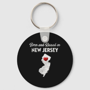 Porte-clés Né et élevé dans le New Jersey - New Jersey Nj