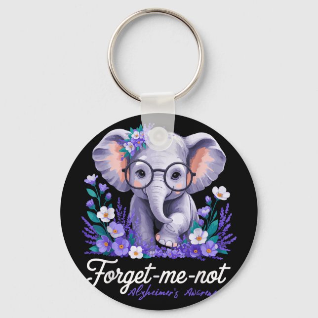 Porte-clés Ne m'oubliez pas Fleur d'éléphant de sensibilisati (Recto)