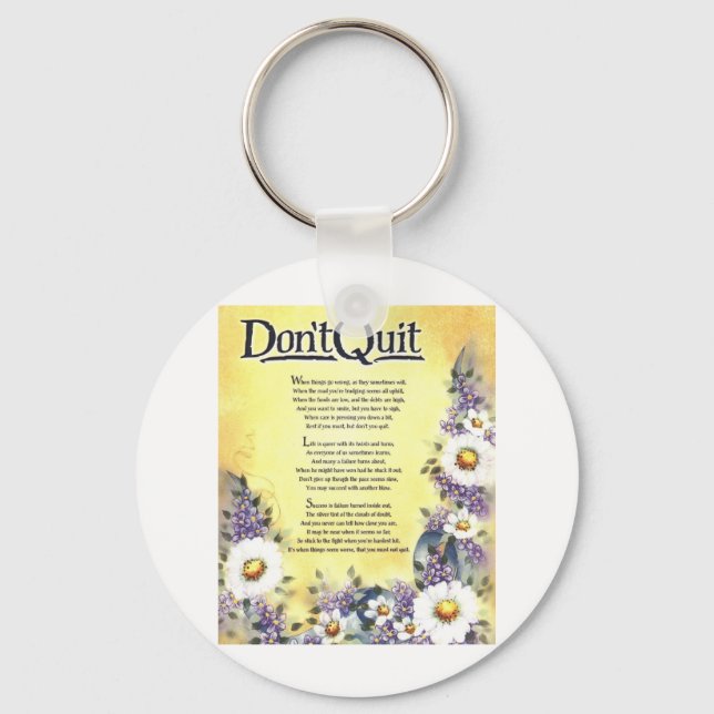 Porte-clés Ne pas quitter=poème inspirant (Recto)