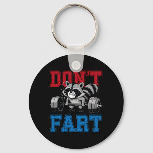 Porte-clés Ne pète pas Funny Raccoon gym fitness entraînement