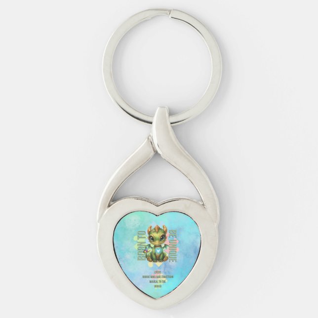 Porte-clés Né pour être unique Mignon Dragon Sensibilisation  (Devant)