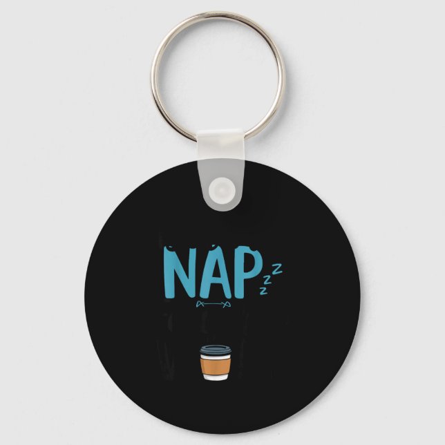 Porte-clés Né pour faire la sieste Forcé de travailler Drôle  (Recto)