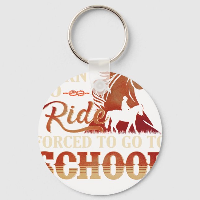 Porte-clés Né pour rouler - Obligé d'aller à l'école (Recto)