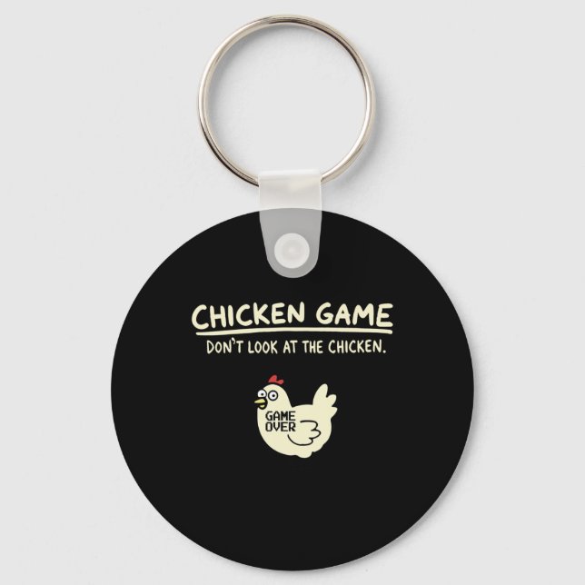 Porte-clés Ne regardez pas le jeu du poulet  (Recto)