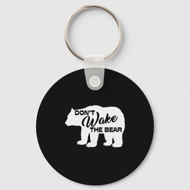 Porte-clés Ne réveillez pas l'ours silhouette graphique d'our (Recto)
