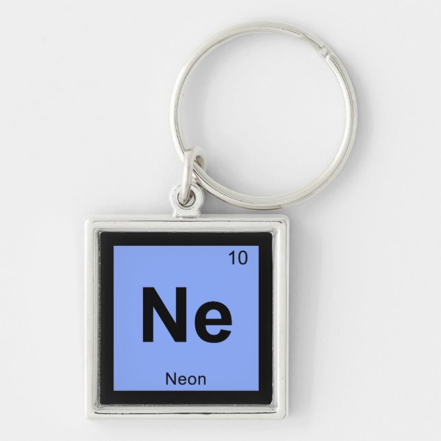 Porte-clés Ne - Symbole de table périodique de la chimie du n (Devant)