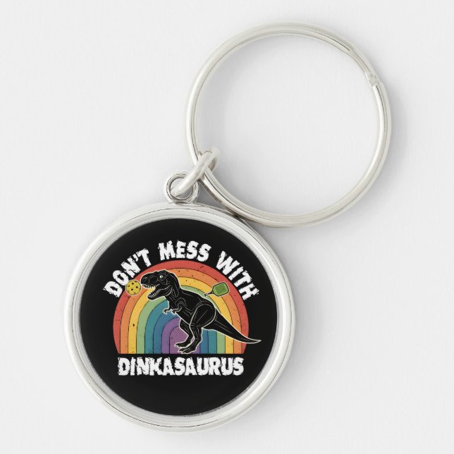 Porte-clés Ne Touchez Pas Au Pickleball Dinkasaurus (Devant)