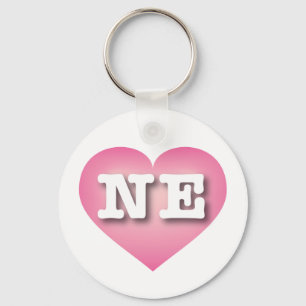 Porte-clés Nebraska Rose Fade Heart - I love NE