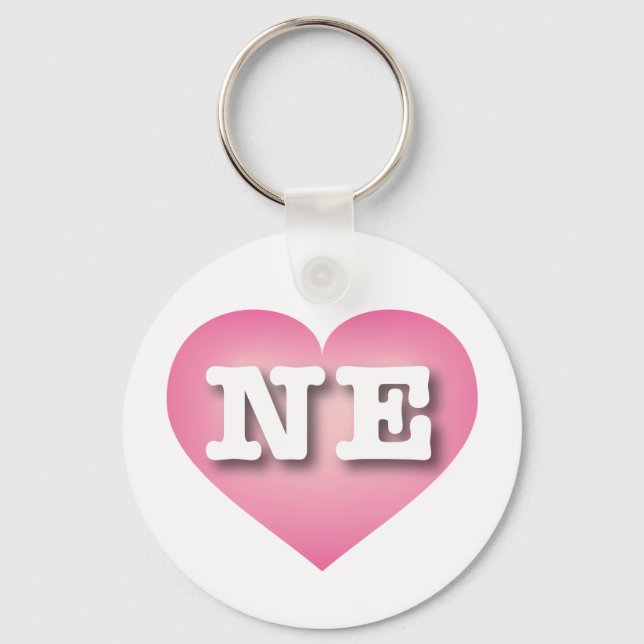 Porte-clés Nebraska Rose Fade Heart - I love NE (Recto)