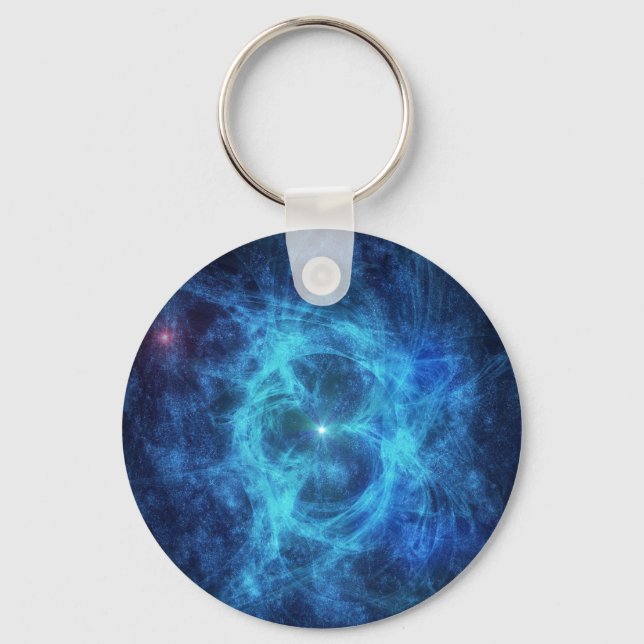 Porte-clés Nebula bleue Abstraite (Recto)