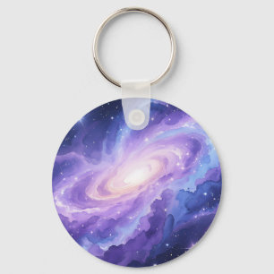 Porte-clés Nébuleuse de galaxie spirale pourpre Tourbillon co