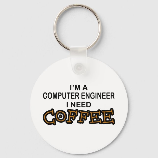 Porte-clés Need Coffee - Computer Engineer (Recto)