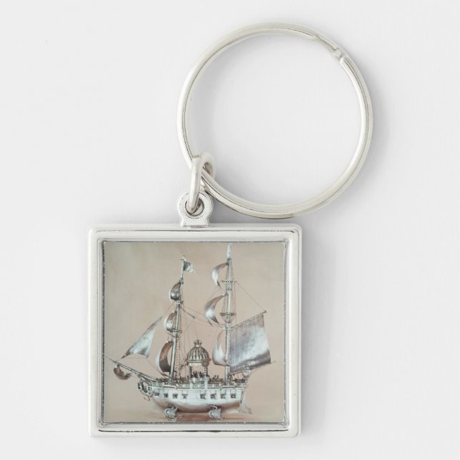 Porte-clés Nef argenté (Devant)