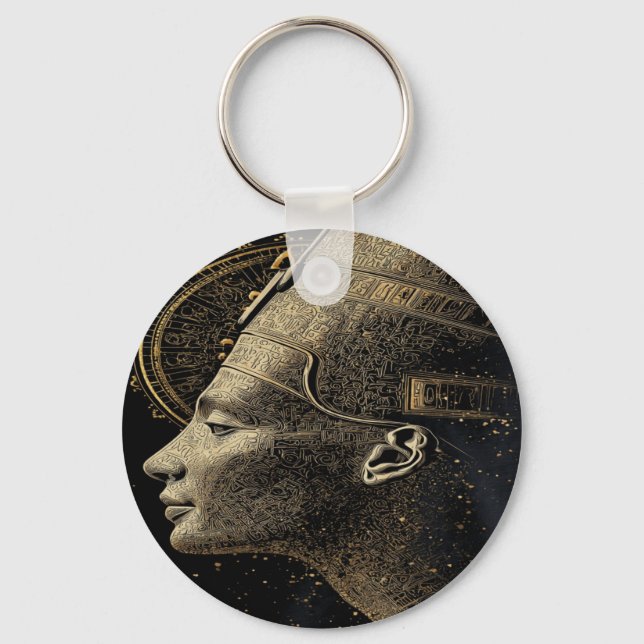 Porte-clés Nefertiti Ligne Silhouette Moderne Art  (Recto)