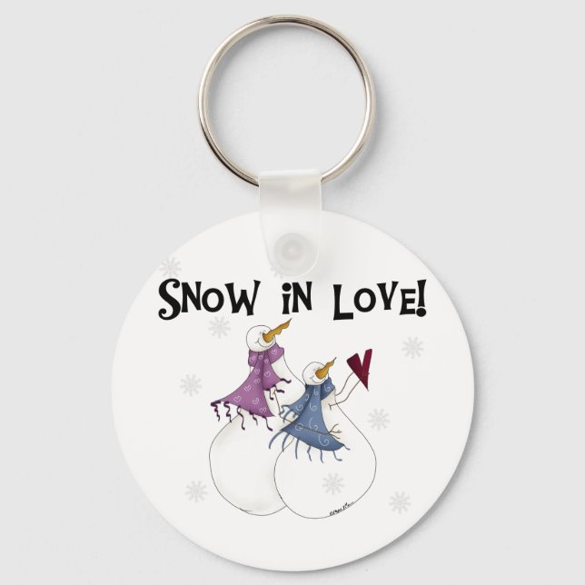 Porte-clés Neige en amour T-shirts et cadeaux Snowman (Recto)