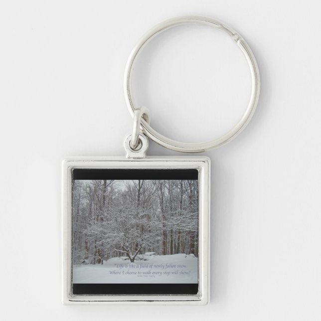 Porte-clés Neige sur Citation de Dogwood Tree Denis Waitley (Devant)
