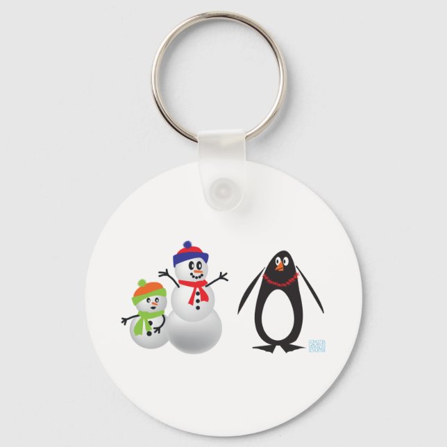 Porte-clés Neiges et pingouins (Recto)