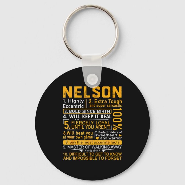 Porte-clés Nelson Name Shirt D Nelson Last Name  (Recto)