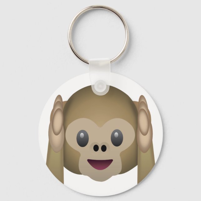 Porte-clés N'entendez pas Emoji Singe Mal (Recto)