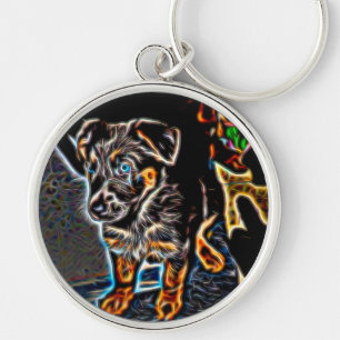 Porte-clés Neon Art German Shepherd Puppy